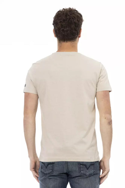 Beige katoenen heren T-shirt