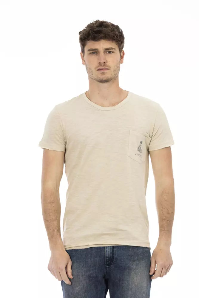 Beige katoenen heren T-shirt