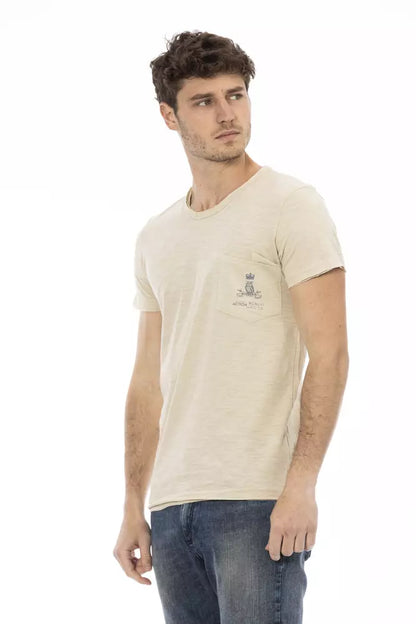 Beige katoenen heren T-shirt