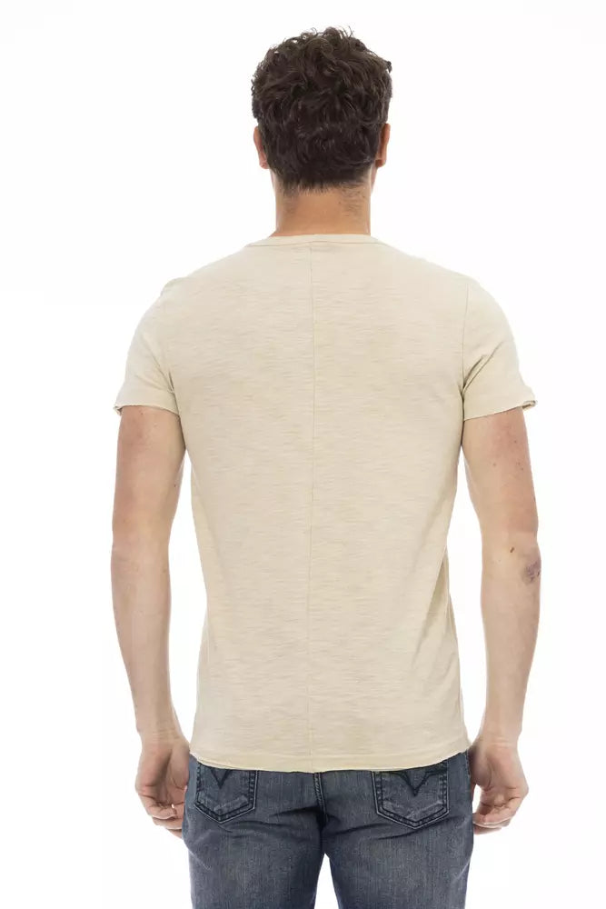 Beige katoenen heren T-shirt