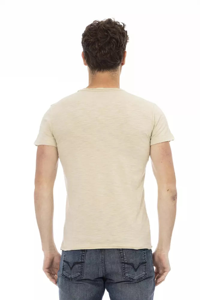 Beige katoenen heren T-shirt