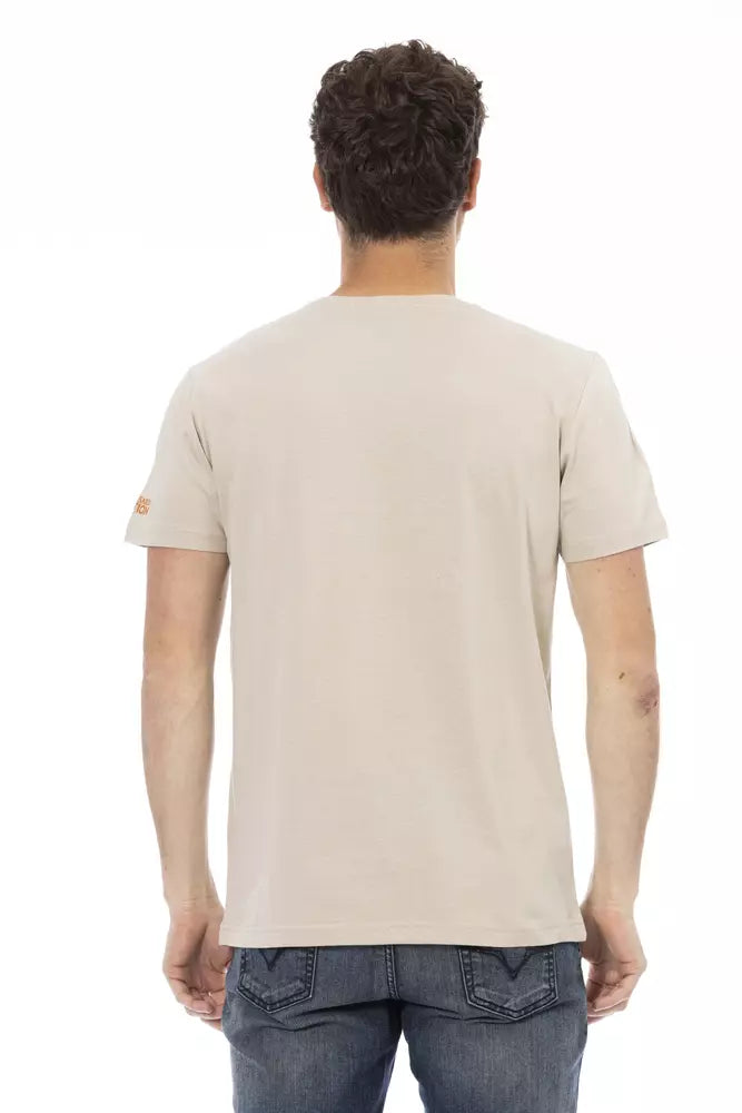 Beige katoenen heren T-shirt