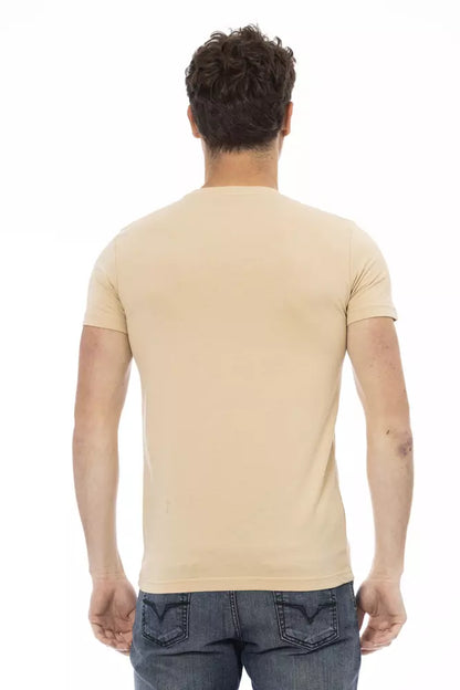 Beige katoenen heren T-shirt