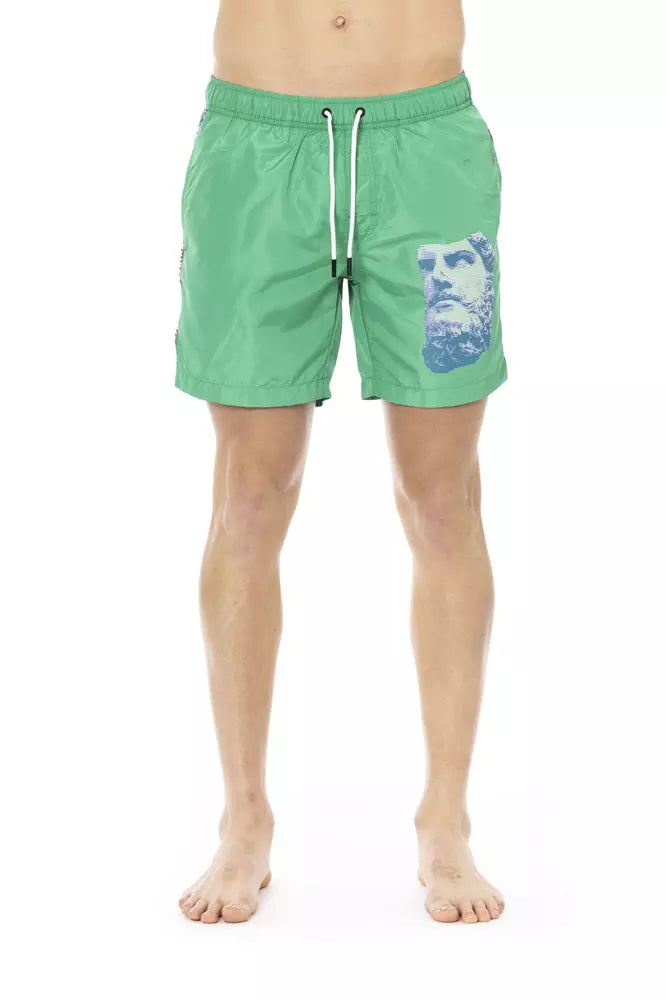 Groene Polyester Heren Zwemshort