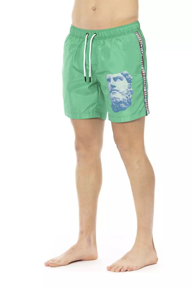 Groene Polyester Heren Zwemshort