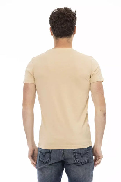 Beige katoenen heren T-shirt