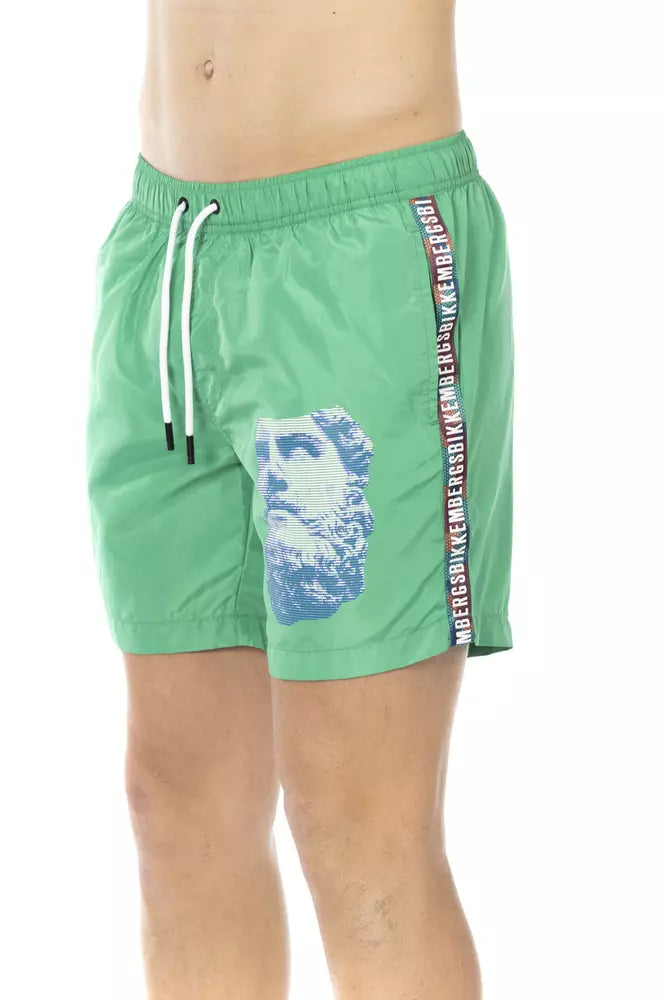 Groene Polyester Heren Zwemshort