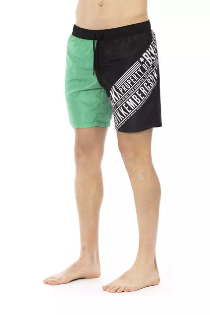 Groene Polyester Heren Zwemshort