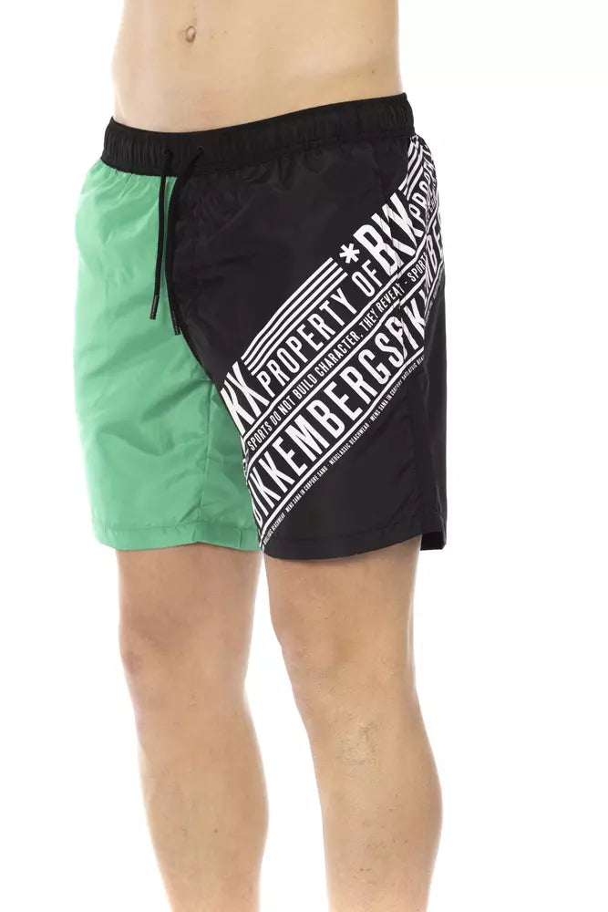 Groene Polyester Heren Zwemshort