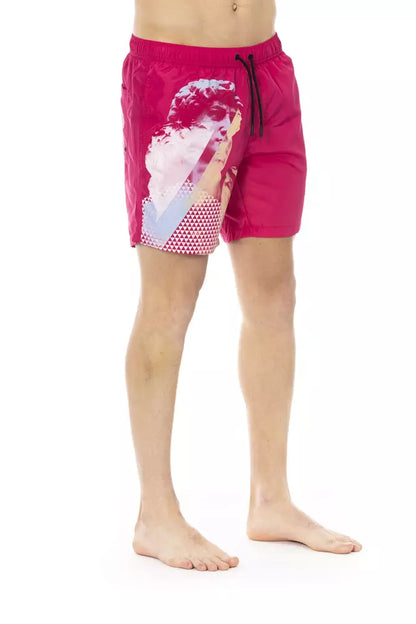 Fuchsia Polyester Heren Zwemshort