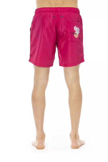 Fuchsia Polyester Heren Zwemshort