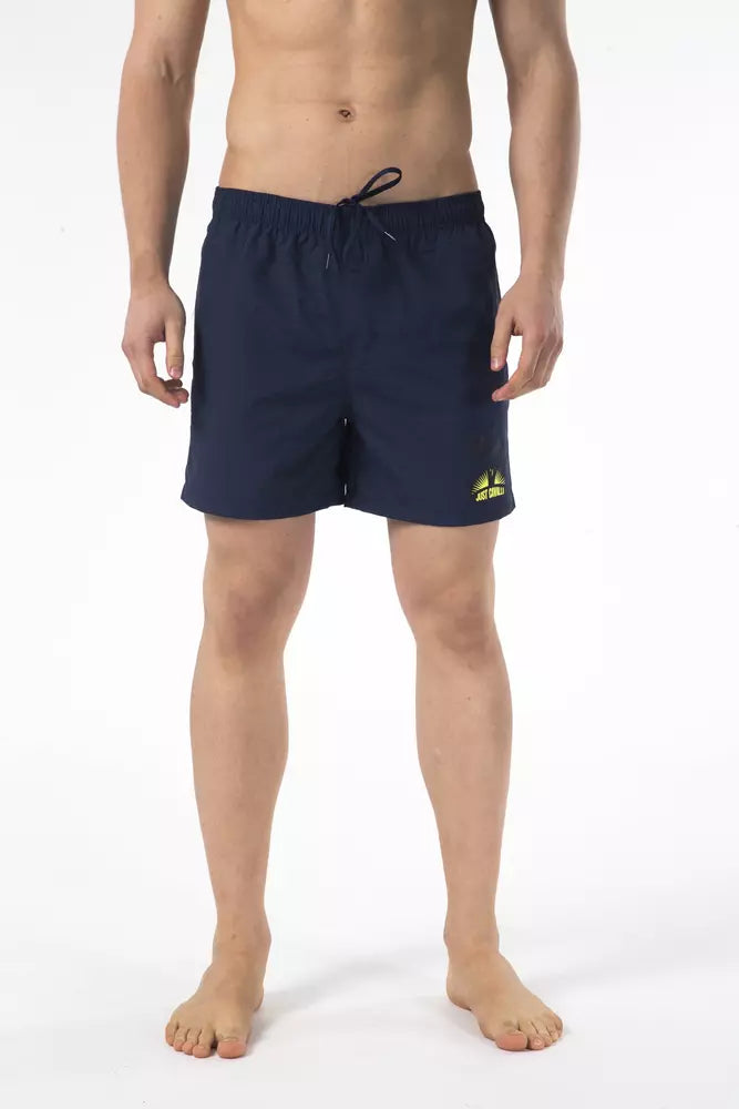 Blauwe Nylon Heren Zwemshort