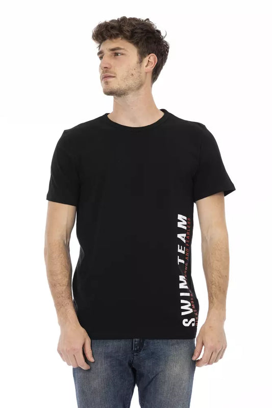 Zwart katoenen heren T-shirt