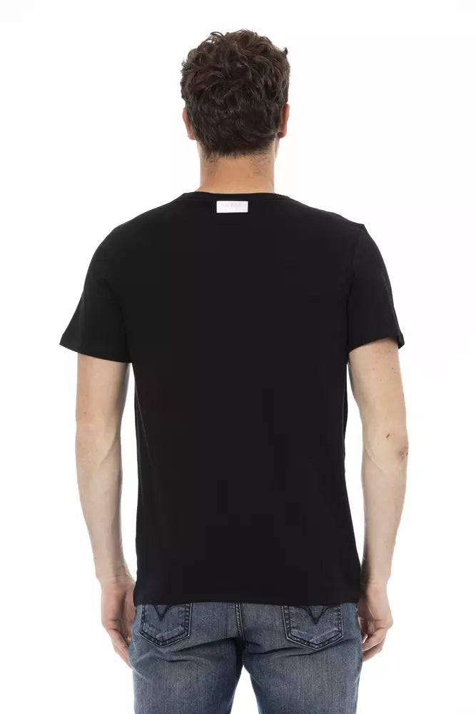 Zwart katoenen heren T-shirt