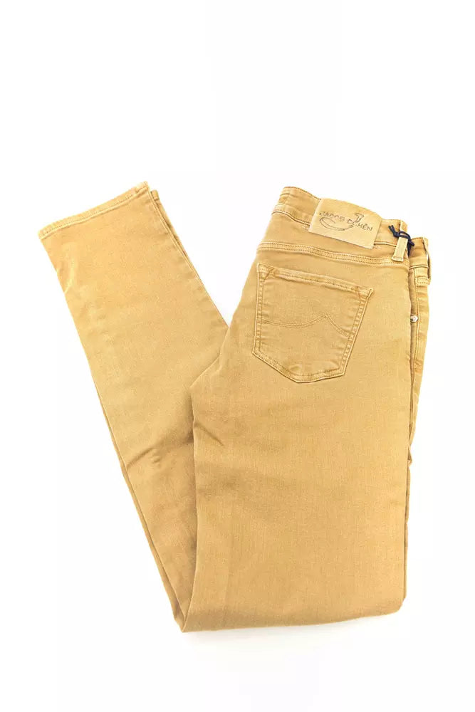 Beige katoenen damesjeans