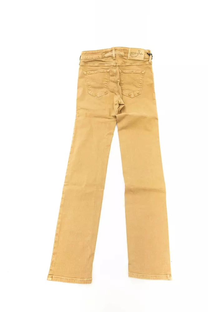 Beige katoenen damesjeans