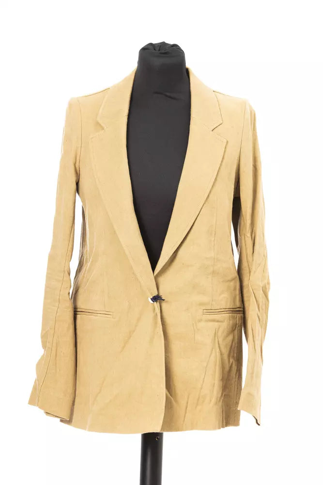 Beige katoenen damesblazer