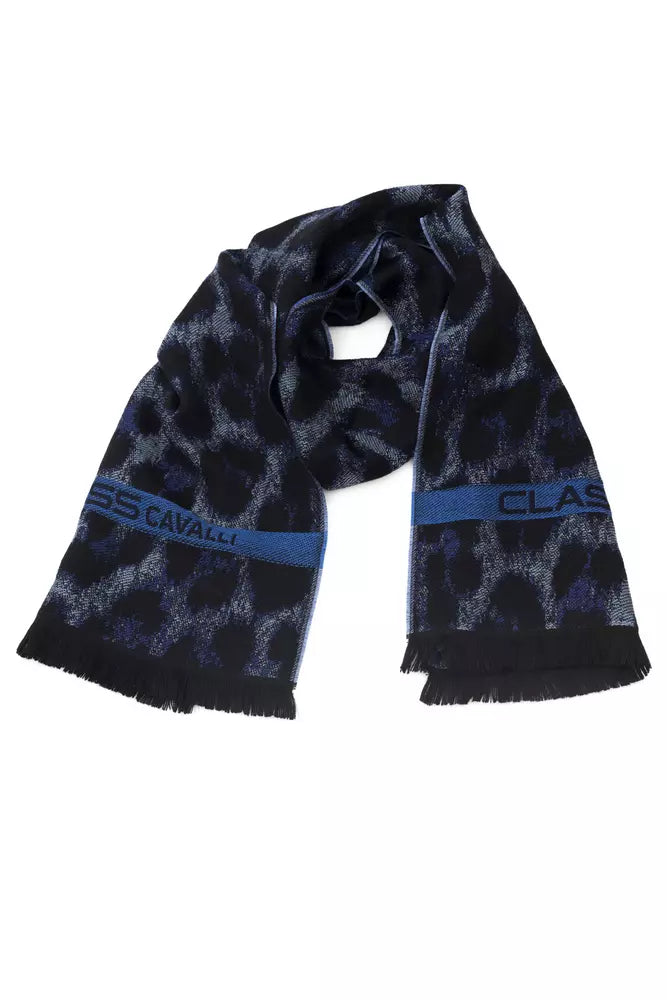 Blue Wool Men Scarf