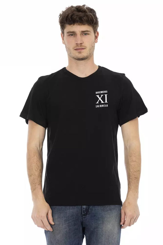 Zwart katoenen heren T-shirt