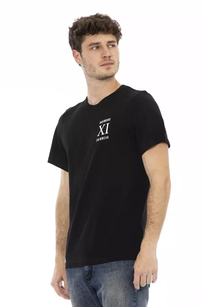 Black Cotton Men T-Shirt