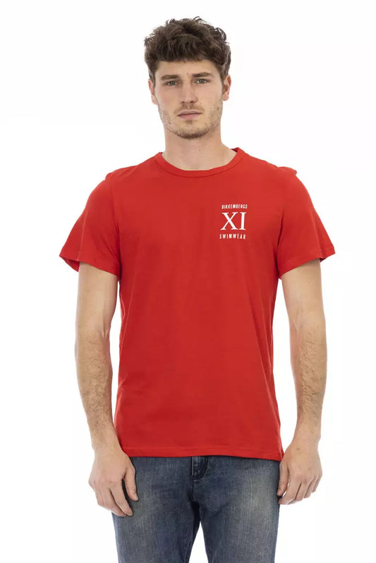 Rood katoenen heren T-shirt