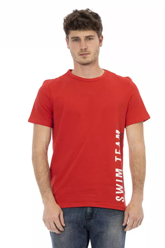 Rood katoenen heren T-shirt