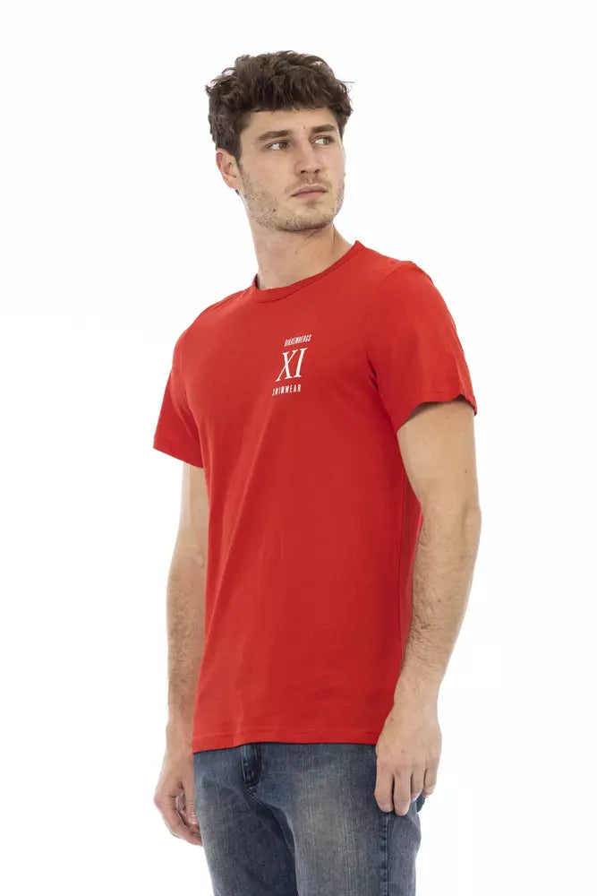 Rood katoenen heren T-shirt