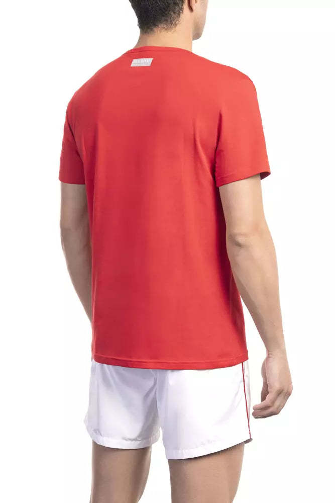 Rood katoenen heren T-shirt