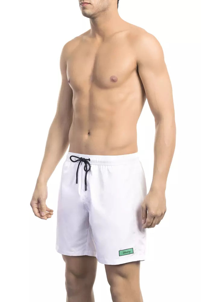 Witte polyester heren zwemshort