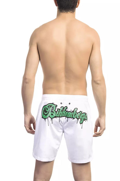 Witte polyester heren zwemshort