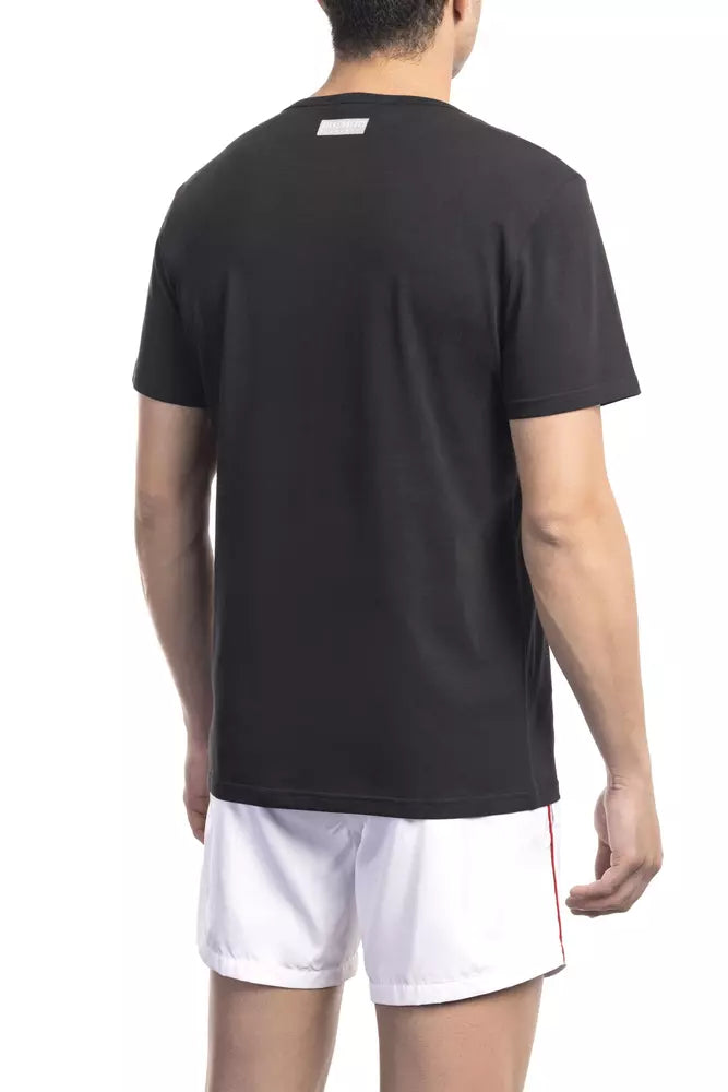 Black Cotton Men T-Shirt