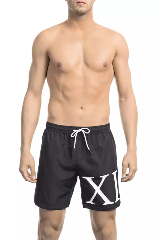 Zwarte polyester heren zwemshort