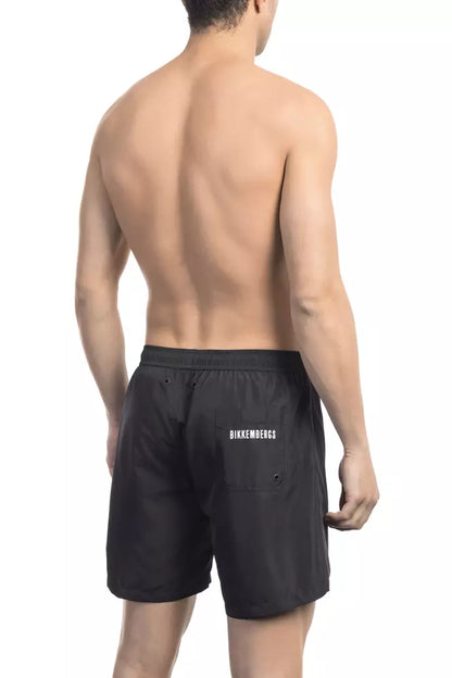 Zwarte polyester heren zwemshort