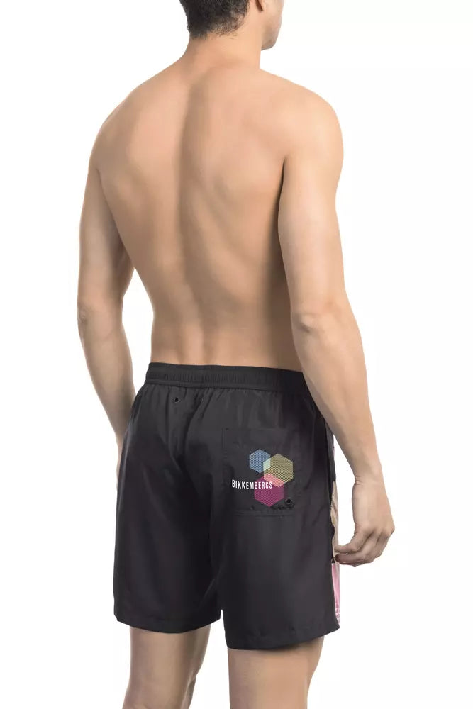 Zwarte polyester heren zwemshort