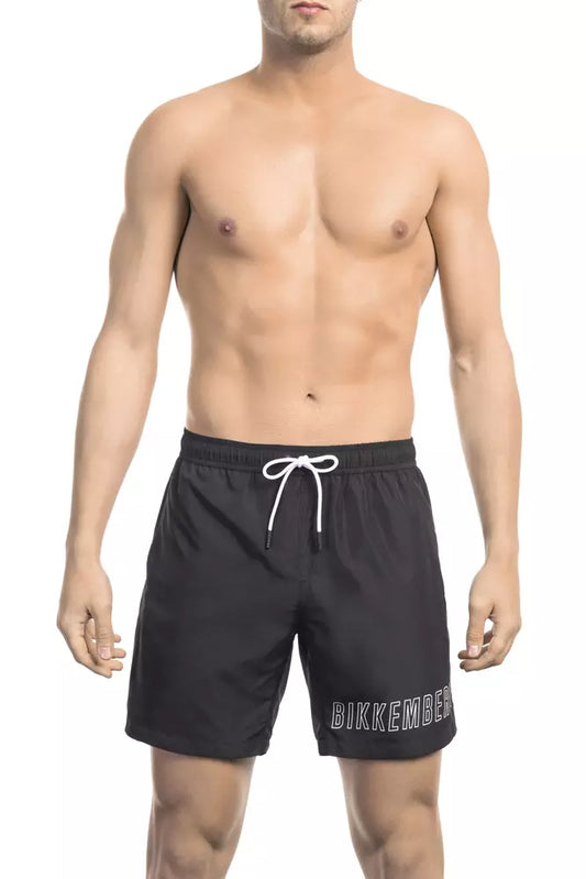 Zwarte polyester heren zwemshort