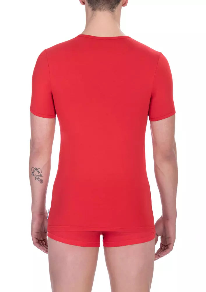 Rood katoenen heren T-shirt