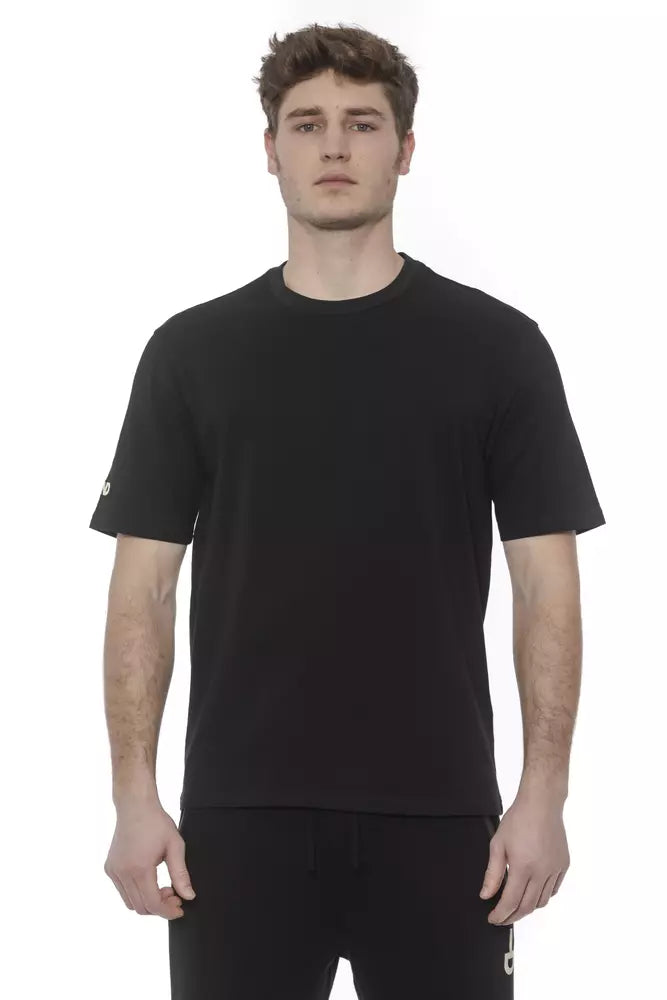 Zwart katoenen heren T-shirt