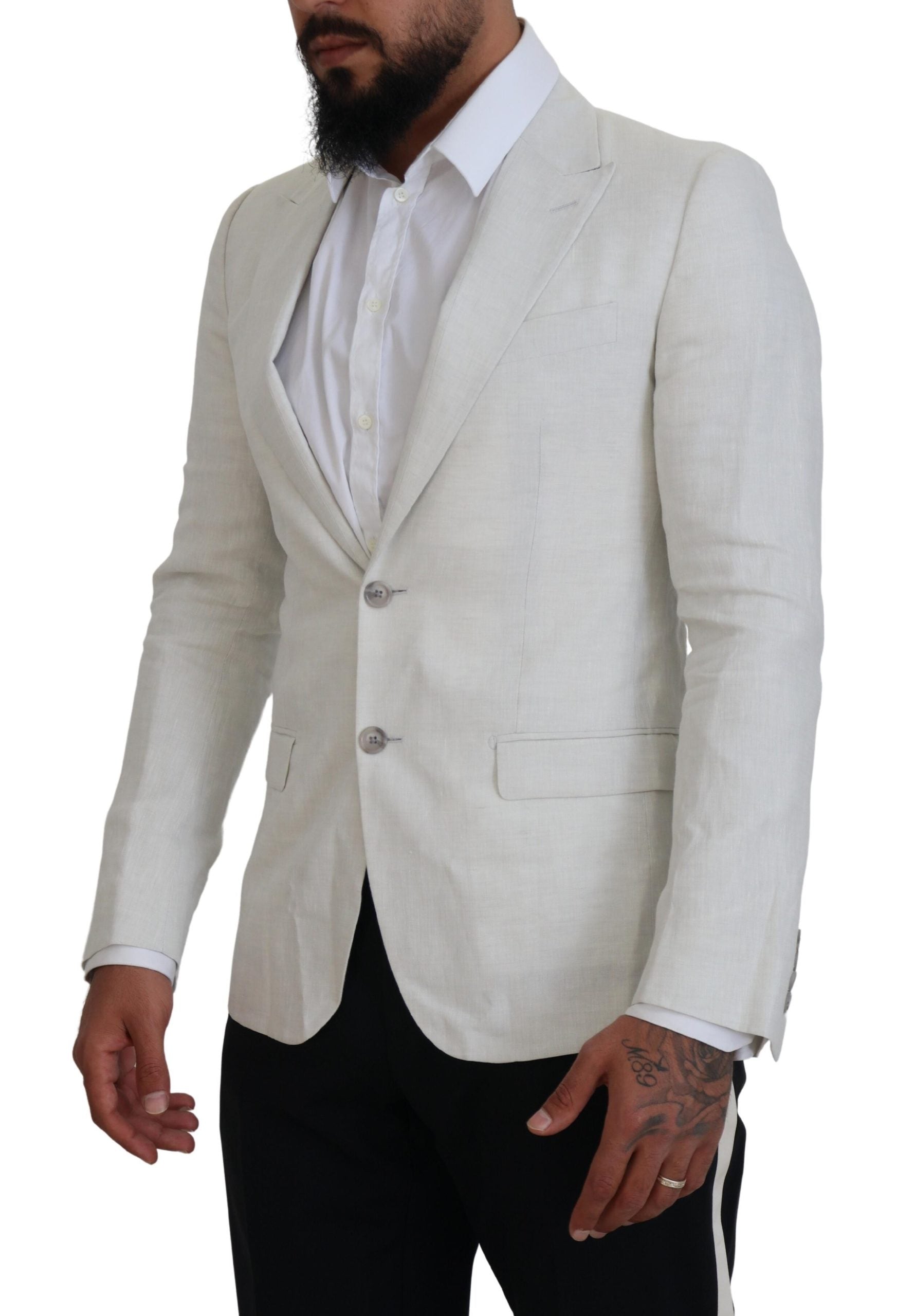 Elegante witte Sicilia enkelrijs blazer