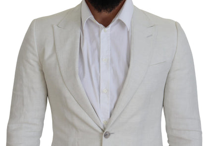 Elegante witte Sicilia enkelrijs blazer