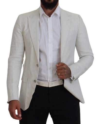 Elegante witte Sicilia enkelrijs blazer