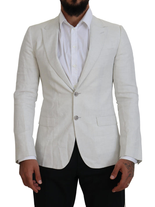 Elegante witte Sicilia enkelrijs blazer