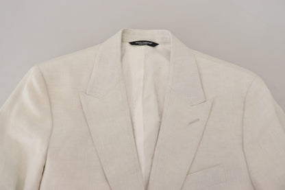 Elegante witte Sicilia enkelrijs blazer