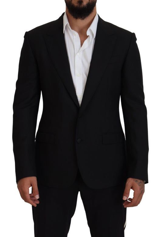 Elegante enkelrijs wolmix blazer