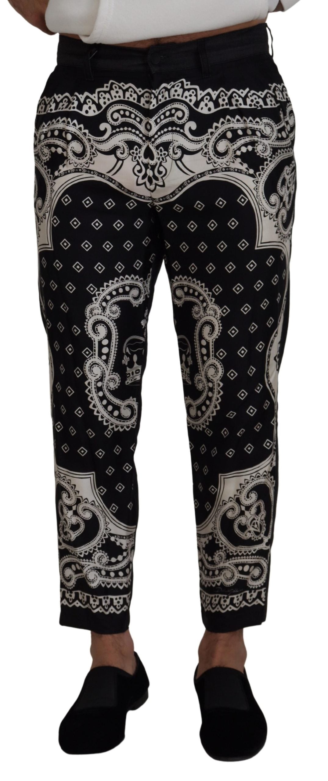 Elegante Bandana Print Zijde-Katoenen Broek