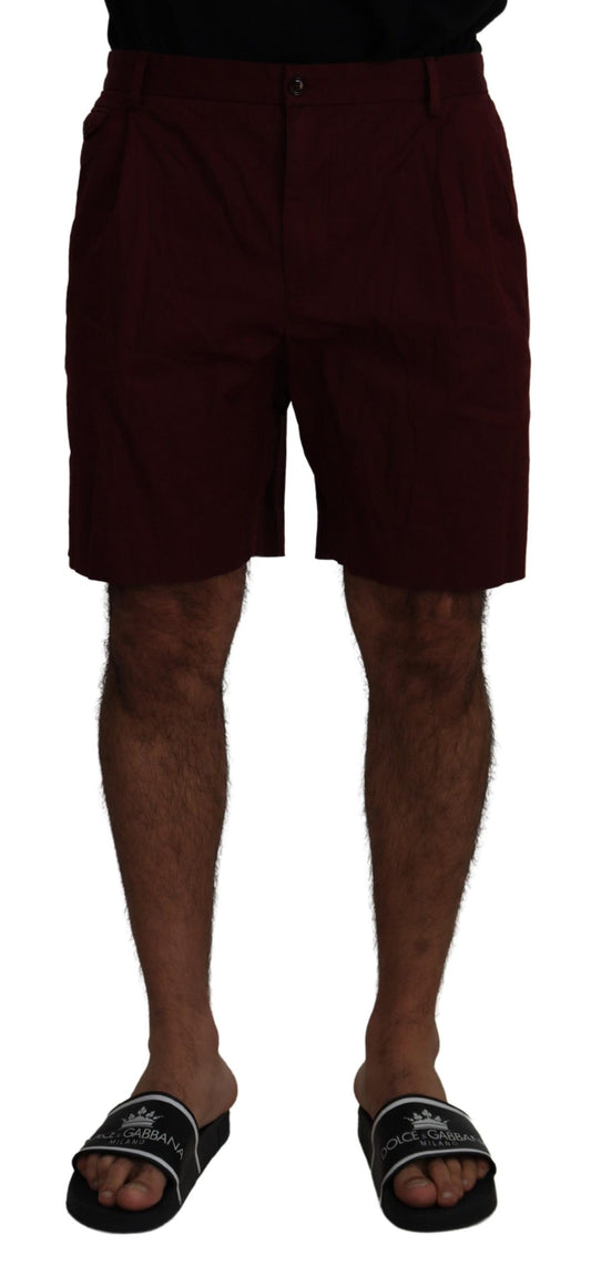 Elegante kastanjebruine katoenen mix shorts