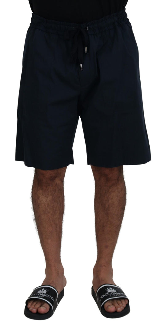 Elegante blauwe shorts van katoenmix