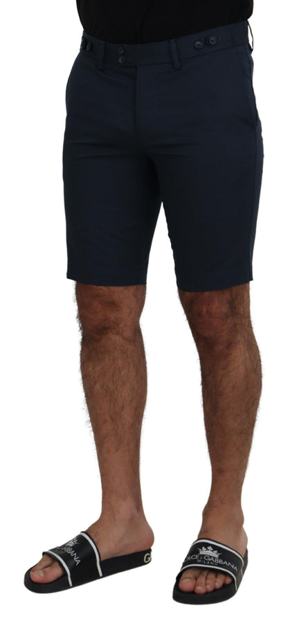 Elegante blauwe shorts van katoenmix