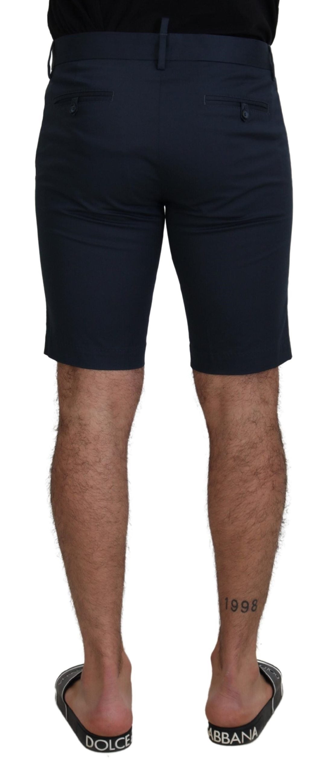 Elegante blauwe shorts van katoenmix