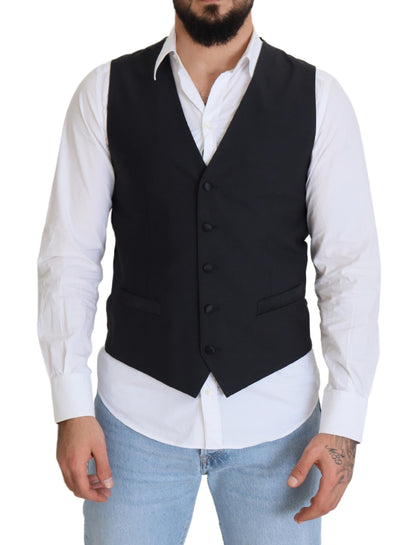 Elegante zwarte enkelrijs vest