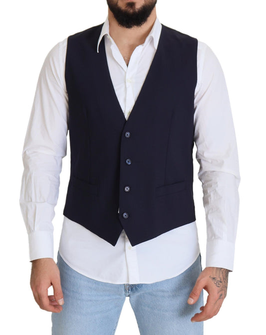 Elegante donkerblauwe formele vest